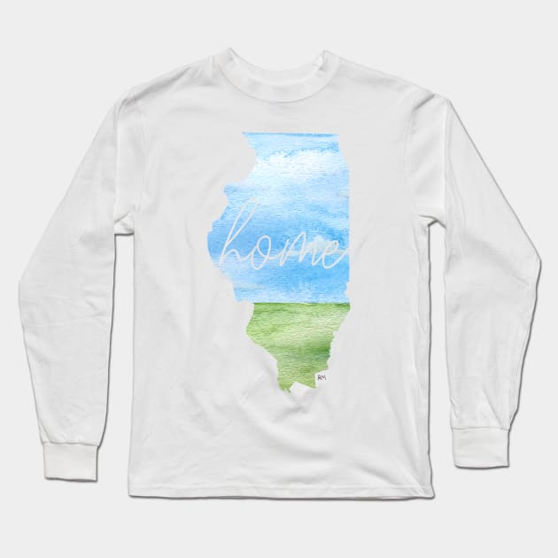 Illinois Home State Long Sleeve T-Shirt by RuthMCreative